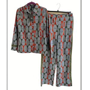 Mae Otti Eva African Print 2 Piece Pant Set Medium NWT Ankara Geometric Retro